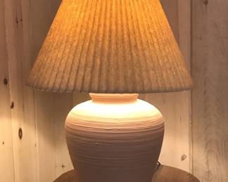 Ceramic Lamp w Pleated Shade