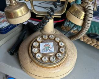 Vintage French Phone with Push Button Dial