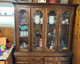 China Cabinet and Collectibles that are A-top and Inside the China Cabinet