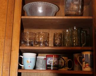 Various cups, bowls, containers