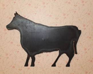 Metal cow wall art