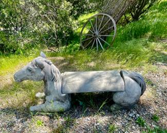 Cement horse bench - you must have people to load 