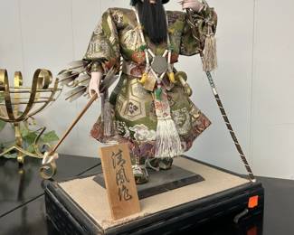 Jimmu Tenno Japanese Emperor Porcelain Bisque Samurai Figurine
