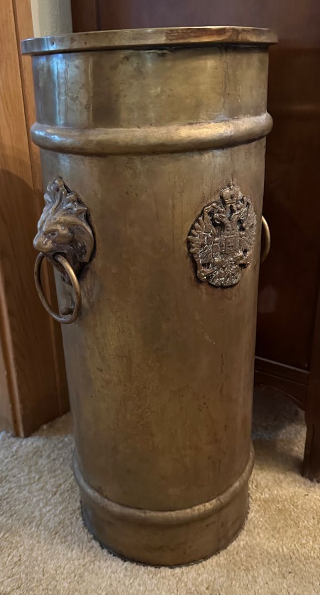 Imperial Russia Hand Hammered Brass Umbrella Stand
