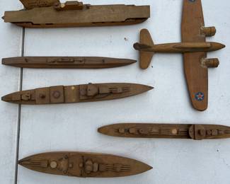 Wood WWII model planes