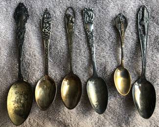 Old Souvenir Spoons - Some Sterling