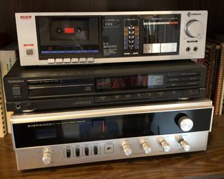 Samsung Metal Cassette Player, Technics CD Player and Sherwood S-7110 Stereo Receiver
