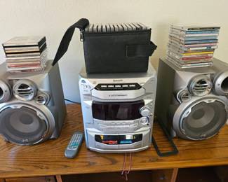 Panasonic CD Stereo System, Two JVC Speakers And CDS
