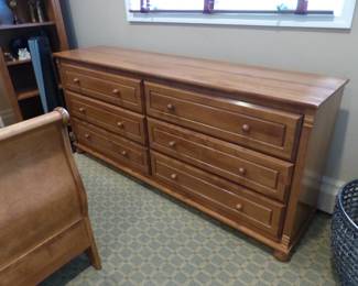 Full size sleigh bed & dresser, bookcase, night table, mirror, desk/hutch, desk chair
