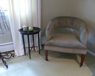 Chair, side table