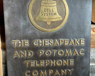 “The Chesapeake and Potomac Telephone Company” Metal Plaque,