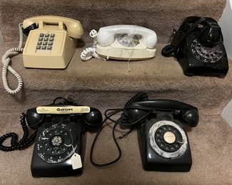Old Telephones (rotary, push button),