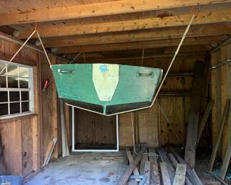 Vintage Wooden Sailboat/Row Boat w/Accessories,