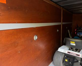 2015 Freedom 16’ x 7’ Enclosed Trailer with:
Clear Title – Dual Wheels – Fold Down Ramp – 
Multi Tie-Downs – Spare Tire!!
1984 Ford LT 12H Riding Mower w/Deck,