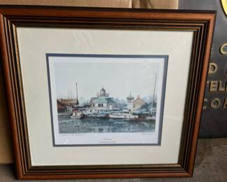 St. Michaels “Dawn” Framed & Matted Picture – Signed Larry Anderson 302/1000 -  St. Michaels is Misspelled “St. Micheals”,