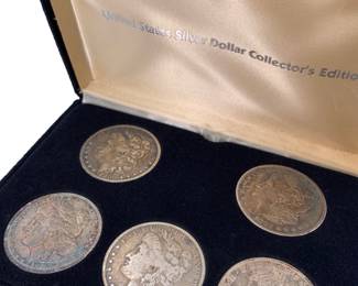 US Silver Morgan Dollar 5 pc Coin Collection: 1880 to 1921