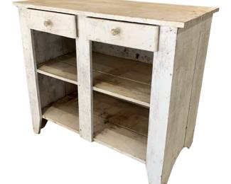 Vintage Farmhouse white wood Cabinet