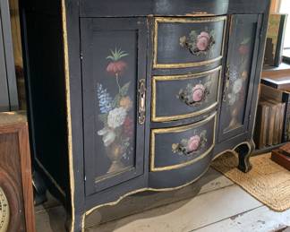 Hand painted Tole Console, 32” wide x 28” tall x 15” deep