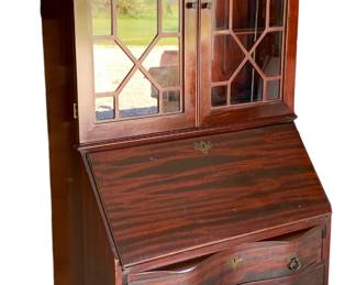 Gorgeous 30s era serpentine drop front Secretary 