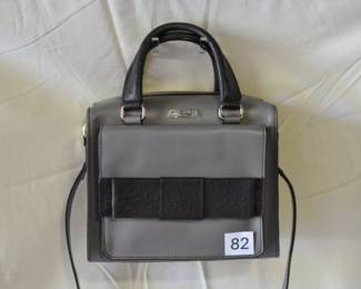 BUY IT NOW! $100. Vintage Kate Spade Gray & Black Cowhide Leather Little Kennedy Bow Bridge Handbag. Dimensions are 10.5"W x 9"H x 5.5"D.