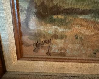 (Bull Art) by Bonnie Casey, orig'l oil on canvas; 11x14         
 c. 1979