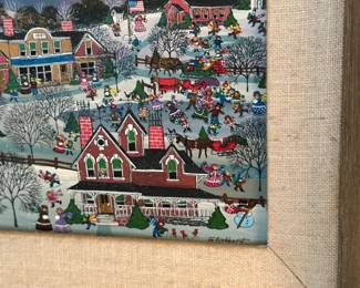 Winter Scene, Acrylic by Jo Sickbert, 1971