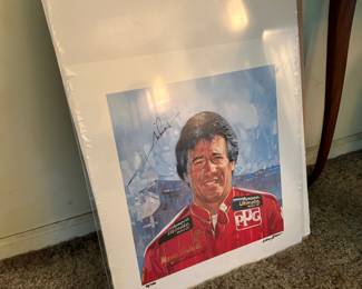 Signed poster, Mario Andretti