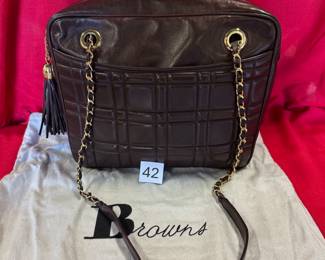 BUY IT NOW! $90. Brown's Black, Quilted Leather Tote. Made in Canada. New. Dimensions are 11.5"W x 10"H x 3"D.