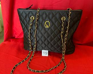 BUY IT NOW! $200. St. John, Black, Quilted Leather Tote. New. Dimensions are 13"W x 9.5"H x 4"D. New.