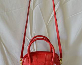 BUY IT NOW! $600. Vintage 2001 Fendi Zucca Embossed Red Leather with Gold-Tone Hardware Shoulder/Handle Bag. Dimensions are approx. 12"W x 8.5"H x 4"D.