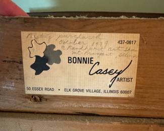 (Bull Art) by Bonnie Casey, orig'l oil on canvas; 11x14         
 c. 1979