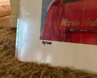 Signed poster, Mario Andretti