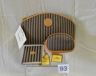 BUY IT NOW! $300. Fendi Trio Cosmetic Case, Coin Purse/Key Ring, Address Book. Dimensions of Cosmetic Case are approx. 8.5"W x 5.25"H x 2.75"D.