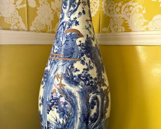 Blue/White Large Bombay Floor Vase 