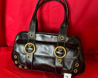 BUY IT NOW! MAXX, black Leather Bag. Dimensions are 14” W x 7”H x 5”D. New.