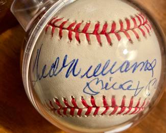 500 Home Run Club signed baseball with COA. Ball has 11 signatures including: Mickey Mantle, Hank Aaron,  Willie Mays, Reggie Jackson, Ernie Banks, Ted Williams, Eddie Matthews, Harmon Killebrew, Mike Schmidt, Willie McCovey, and Frank Robinson!
We will be taking offers on the ball at the register. 