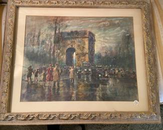 French Street Scene, Pastel 22x18