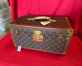 BUY IT NOW! $5500. 1982 Louis Vuitton Train Case. M21822. Coated Canvas with Leather Trim. Dimensions are 16”W x 9”D x 8”H. Brand new!