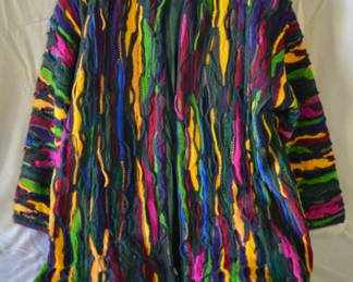 BUY IT NOW! $120. Vintage '90s Coogi 3D Knit 100% Mercerized Cotton Multicolor Sweater/Cardigan. Size M. 