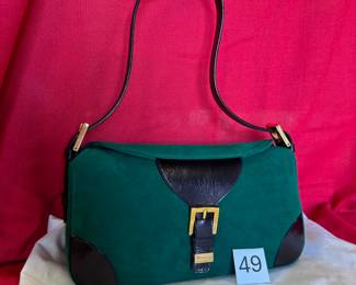 BUY IT NOW! $250. St. John, Emerald Green, Suede, Handbag. Dimensions are 10.5"W x 5.5"H x 3.5"D. New.