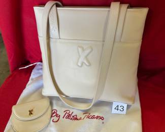 BUY IT NOW! $100. Paloma Picasso, Ivory Leather Tote with Coin Purse. New. Dimensions are 11"W x 10"H x 3"D.