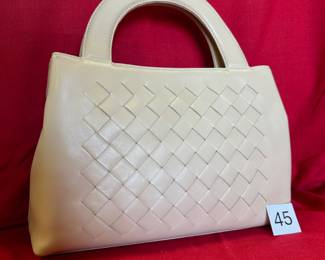 BUY IT NOW! $80. Lord & Taylor, Ivory, Woven Leather Tote. Dimensions are 12"W x 8.5"H x 3"D.