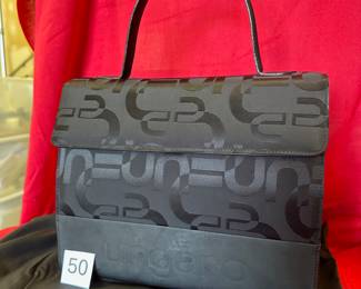 BUY IT NOW! $125. Emanuel Ungaro, Black, Nylon Handbag with Leather Trim. New. Dimensions are 11"W x 9"H x 4"D.