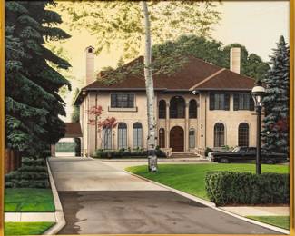 Lot 1008
Don Jacot (American, 1949-2021) Oil on Canvas, 1987, "The Manoogian Mansion, Detroit, MI", H 30" W 35.75"