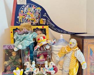 Clown Figures, Circus Pennant, Carousel Cookie Jar, More