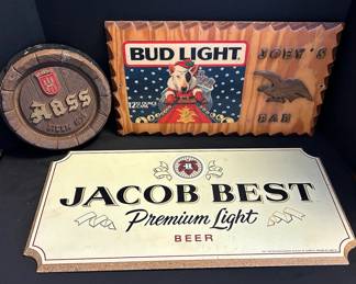 Jacobs Best Premium Light Beer Wooden Sign, Bud Light Sign,  More