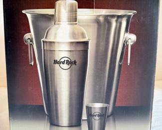 Hard Rock Cafe Stainless Steel Barware Set with Original Box Appears New