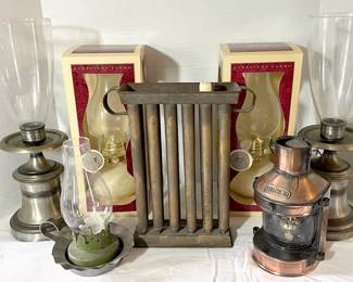 Antique Metal Taper Candle Holder, Lamplight Farms Oil Lanterns, More