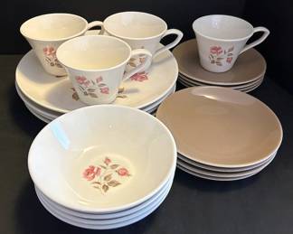 Caroline Rose Dishes by Steubenville Pottery Co. 