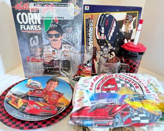 NASCAR Dale Earnhardt Collectible Plates, Glasses  More